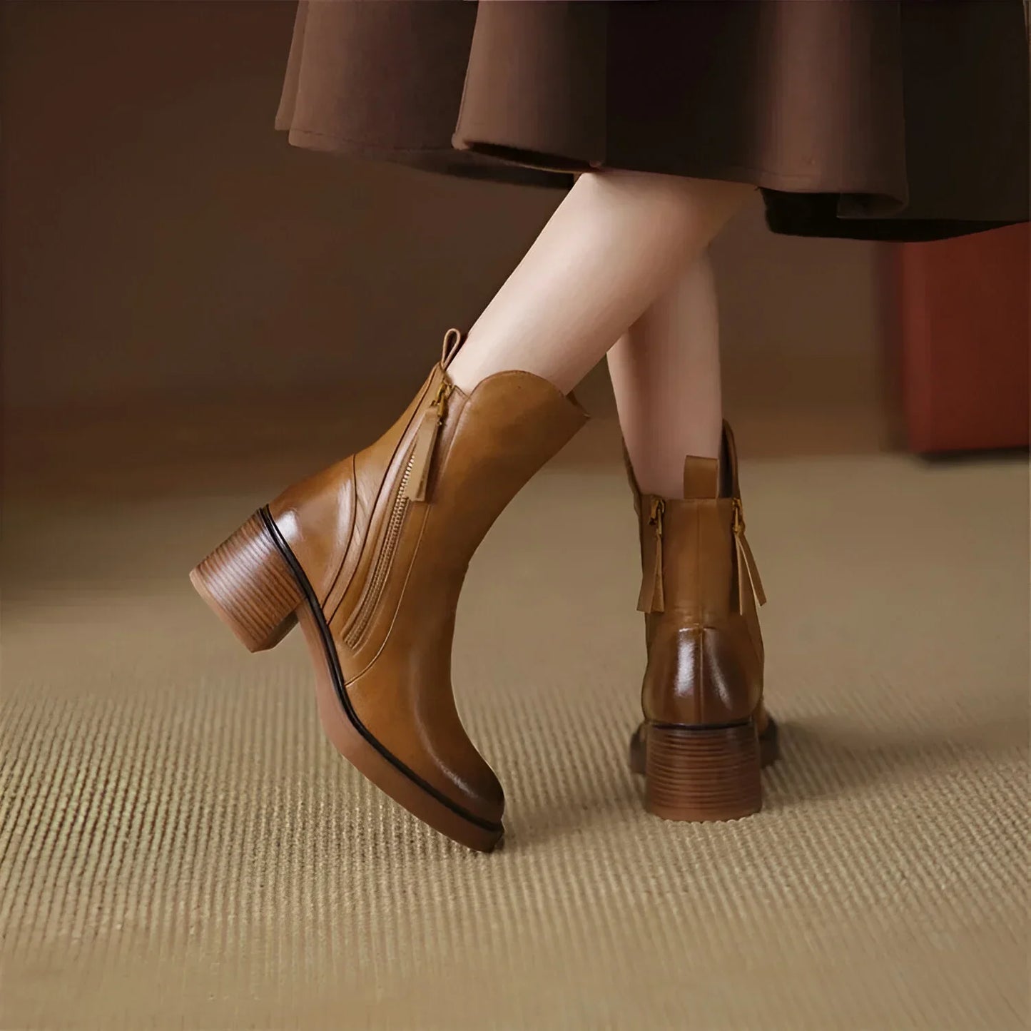 Cynthia- Bottines en cuir confortables